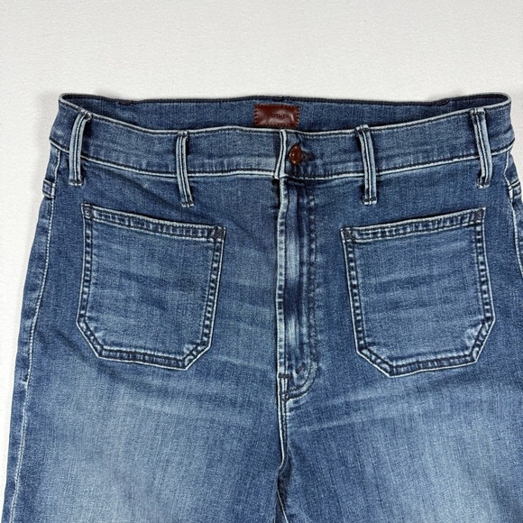 Mother Hustler Patch Pocket High Waist Ankle Fringe Jeans NEW WITHOUT TAGS sz 34 - Picture 3 of 14